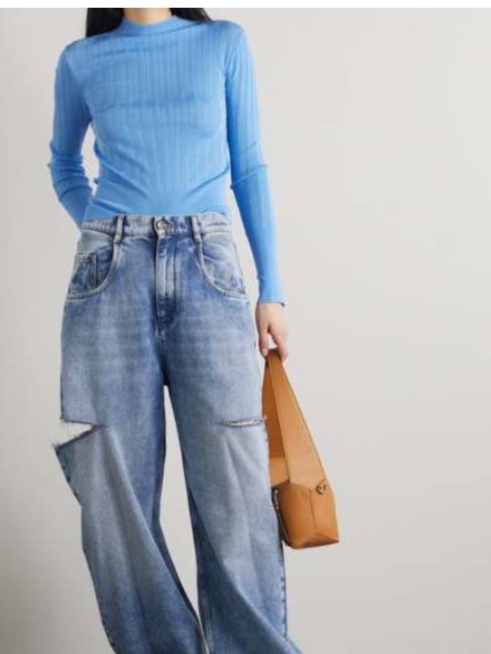 Rag & Bone Dawson Mock Neck Ribbed Top sz Large
